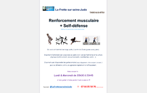 Rentrée du TAÏSO &amp; SELF DEFENSE le Mercredi 10 Septembre